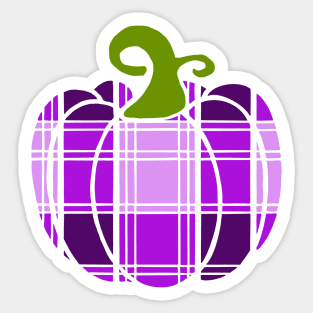 Violet Plaid Pumpkin Sticker